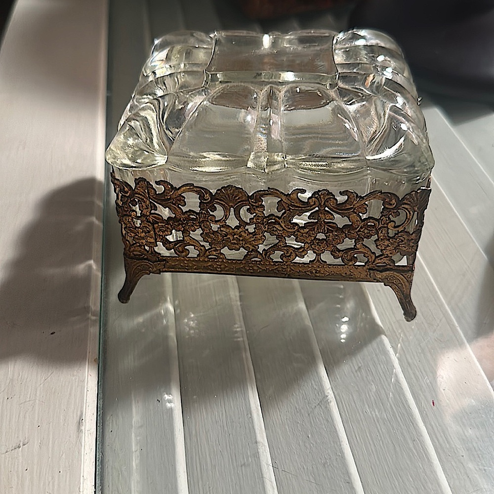 Vintage glass Jewelry box